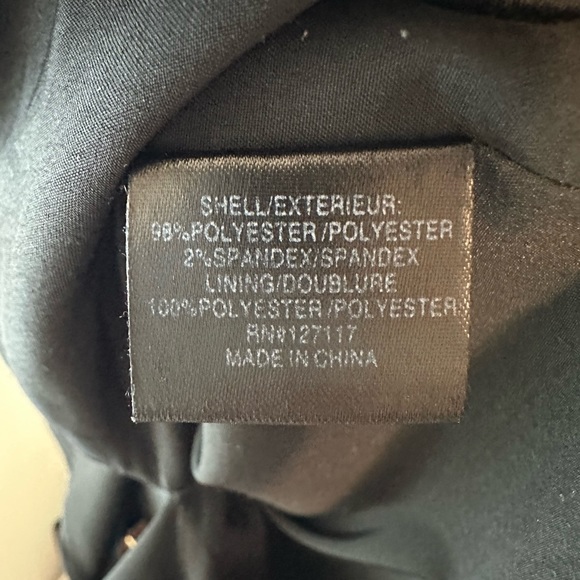 Badgley Mischka Black Dolman Sleeve Crepe Blouson Ruffle Knee Length Dress - Picture 7 of 7